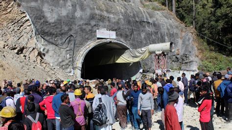 rescue team at uttarkashi tunnel site
